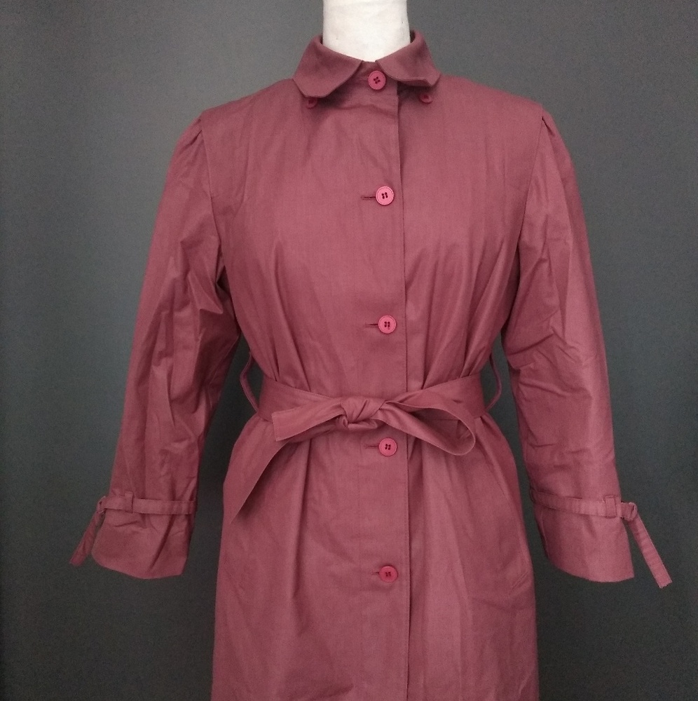 Red raincoat with removable lining